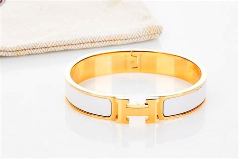 hermes white and gold enamel bracelet|authentic hermes bracelets online.